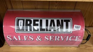 A Reliant Sales & Service LED lightbox sign. 46 x 25 x depth 10cm