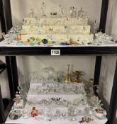 A quantity of crystal glass animals etc
