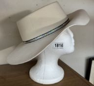A Bee Hat Company white cowboy hat (Size Medium)