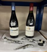2 Bottles of wine bottle openers & stopper