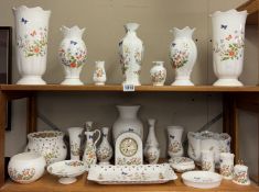 A collection of Aynsley Cottage Garden China (on 2 shelves)