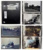 Steam Railways - Black binder containing 20+ strips of 35mm black and white negatives of steam