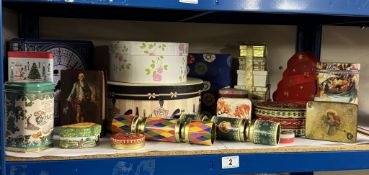 A quantity of collectable tins, boxes etc