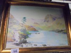 A good rural scene oil on canvas painting signed T Whittock.