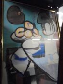 A framed and glazed print in the style of Picasso.