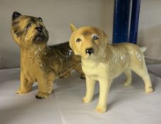 A labrador (possibly Beswick, no name) and a Coopercraft Yorkshire terrier