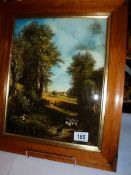 A reverse painting on glass 'The Cornfield' by Pim Kimber.