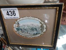 A miniature framed and glazed study of Nottingham Arboretum.