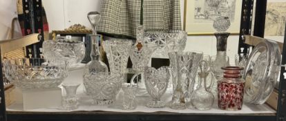 A good lot of cut glass etc including ships decanter