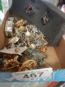 A mixed lot of cuff links etc.,