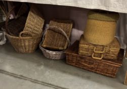 A quantity of wicker baskets etc