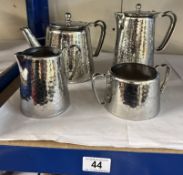 A good stainless steel hammered effect tea set