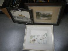 Three good framed and glazed pictures including Lincoln.