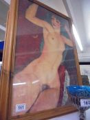 A framed and glazed nude study.