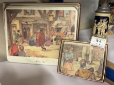 A boxed set of placemats and coasters in a Victorian style