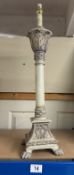 A tall late 20th century Corinthian column table lamp base