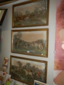 A set of three early 20th century framed and glazed hunting prints.