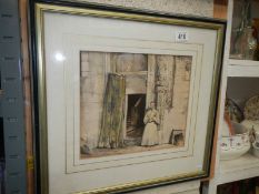 A mid 20th century framed and glazed watercolour.