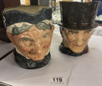 Royal Doulton John Peel & Granny character jugs