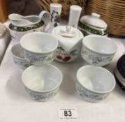 A quantity of Royal Worcester ramekins, salt and pepper shakers, lidded preserve pot and a