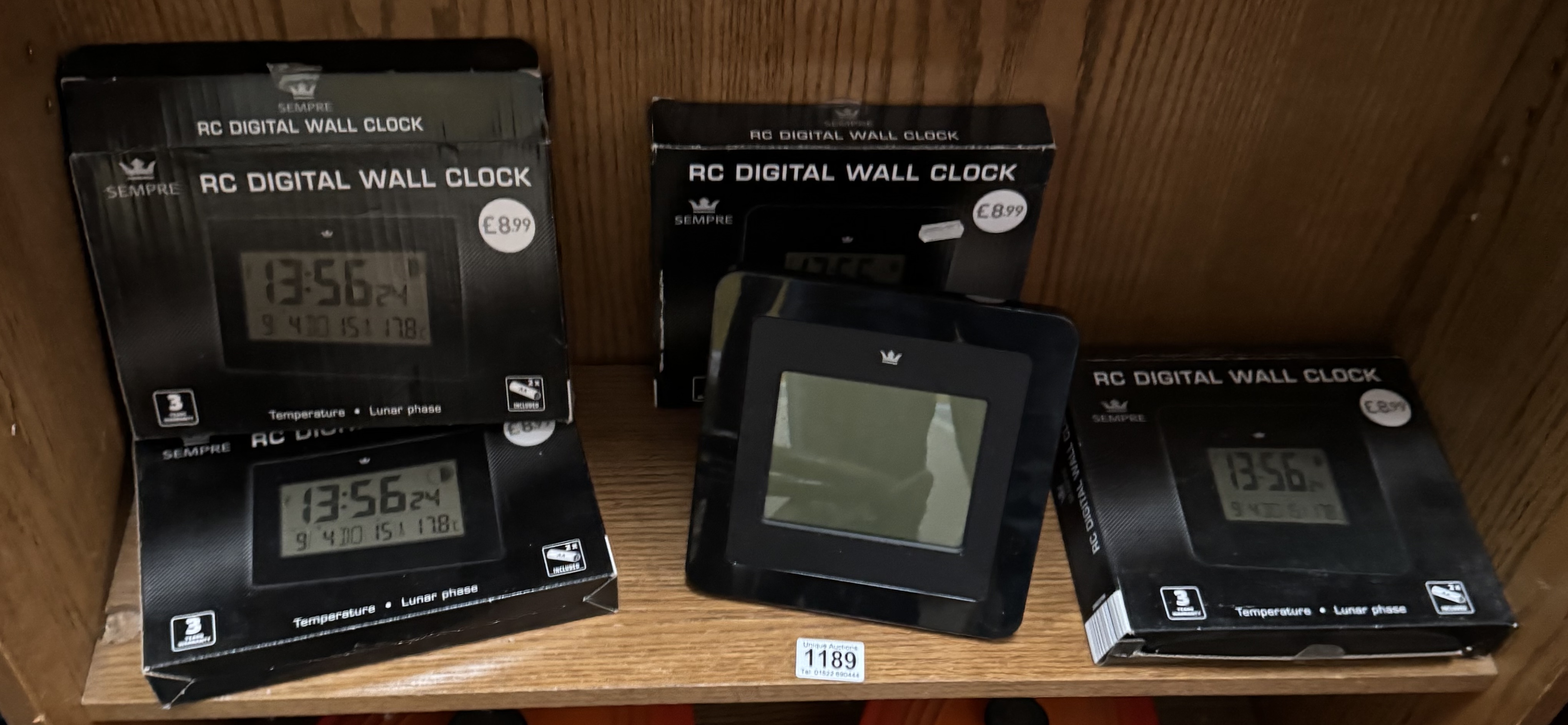 3 Boxed digital wall clocks