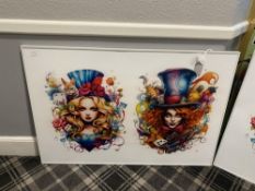 A ceramic wall heater Alice in Wonderland themed