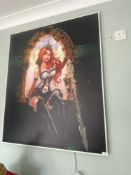 An infra-red wall heater with an adult Alice-in-Wonderland theme