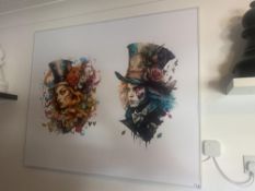 A ceramic wall heater Alice in Wonderland themed