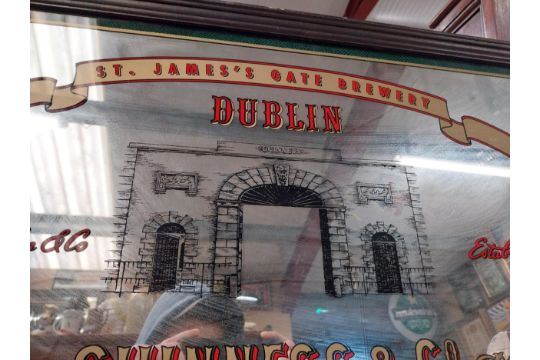 Guinness and Co St James's Gate Brewery Dublin framed advertising mirror. {45 cm H x 62 cm W}. - Image 7 of 9