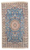 Nain wool and silk rug. Persia