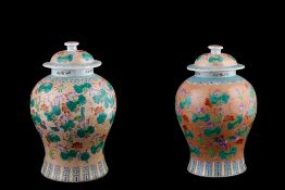 Two porcelain potiche