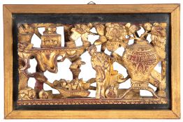 Carved wooden plaque