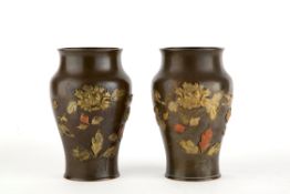 Pair of bronze vases
