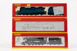 3 Hornby OO tender locomotives. (R.2527) A BR class 2P 4-4-0 40604 in lined weathered black