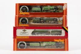 4 Hornby OO tender locomotives. An SR Schools class 4-4-0 