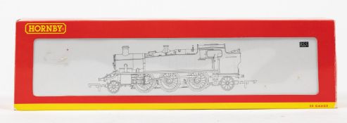 A Hornby OO tank locomotive (R.2624) A 61XX class 2-6-2, 5157 in unlined weathered black livery.