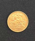 Half Sovereign Edward VII issue, 1908, NVF.£400-£500