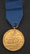 Mr Davidson's battle of the Nile medallion in gilt (petty officers) The field engraved 'John