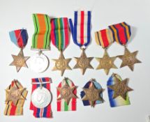 WWII Stars (9); 1939-45(1), Atlantic, Africa (2), Pacific, Burma, Italy, France and Germany, also