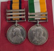 Pair: Q.S.A, 3 clasps C.C, O.F.S, Trans. (14240 cpl J.Jordan R.A.M.C) K.S.A, both date clasps (14240