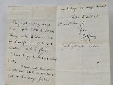 Bowman's letter to his mother after his first flight.£50-£70