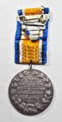 An interesting services rendered medal to The Tyne Garrison Christmas 1918,on length of War Medal
