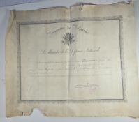warrant for Belgium Croix De Querre 1918 Bowman. £100-£120