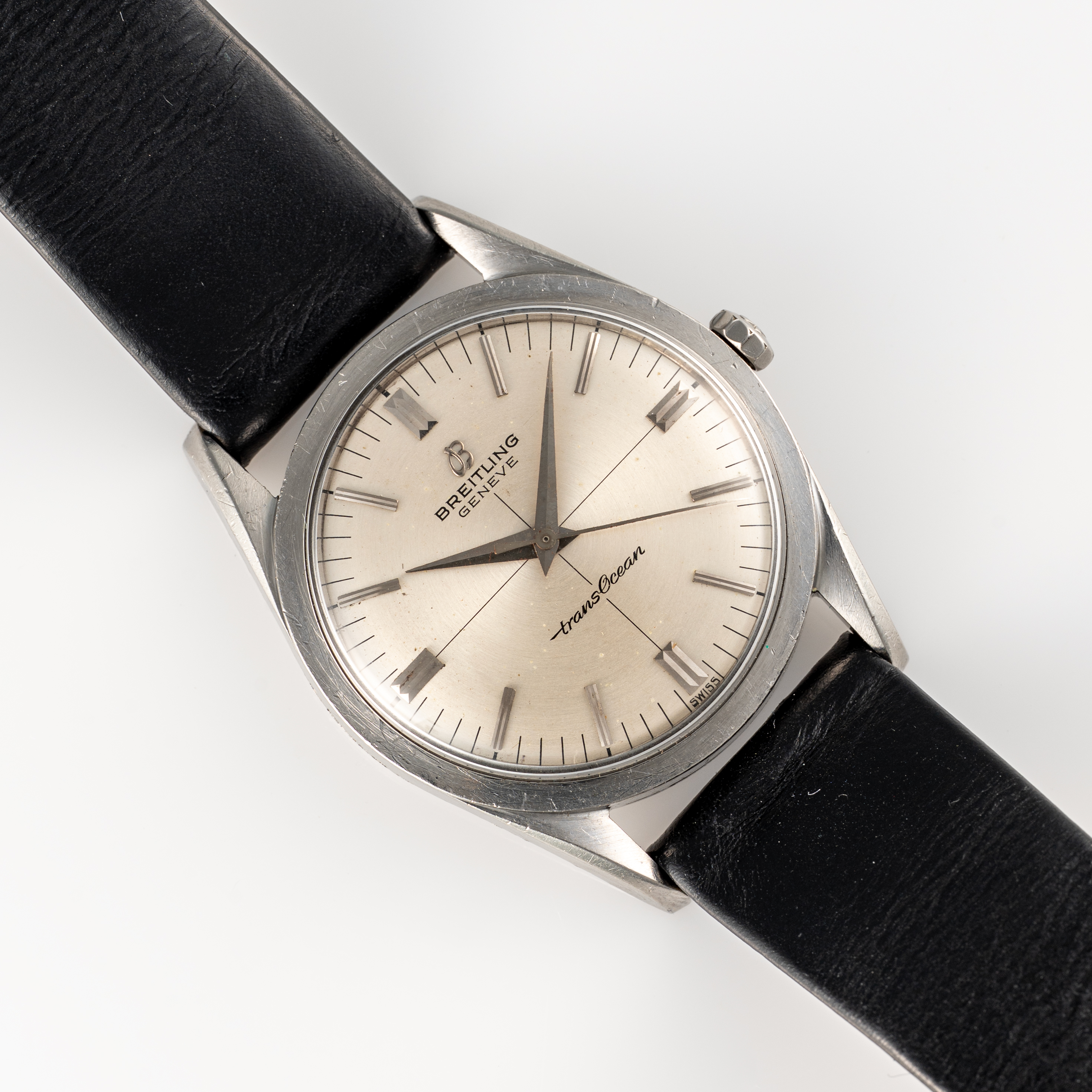 A GENTLEMAN'S SIZE STAINLESS STEEL BREITLING TRANSOCEAN WRIST WATCH CIRCA 1960s Movement: 25J, - Image 4 of 7