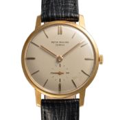 A GENTLEMAN'S SIZE 18K SOLID YELLOW GOLD PATEK PHILIPPE CALATRAVA WRIST WATCH CIRCA 1960, REF. 2598