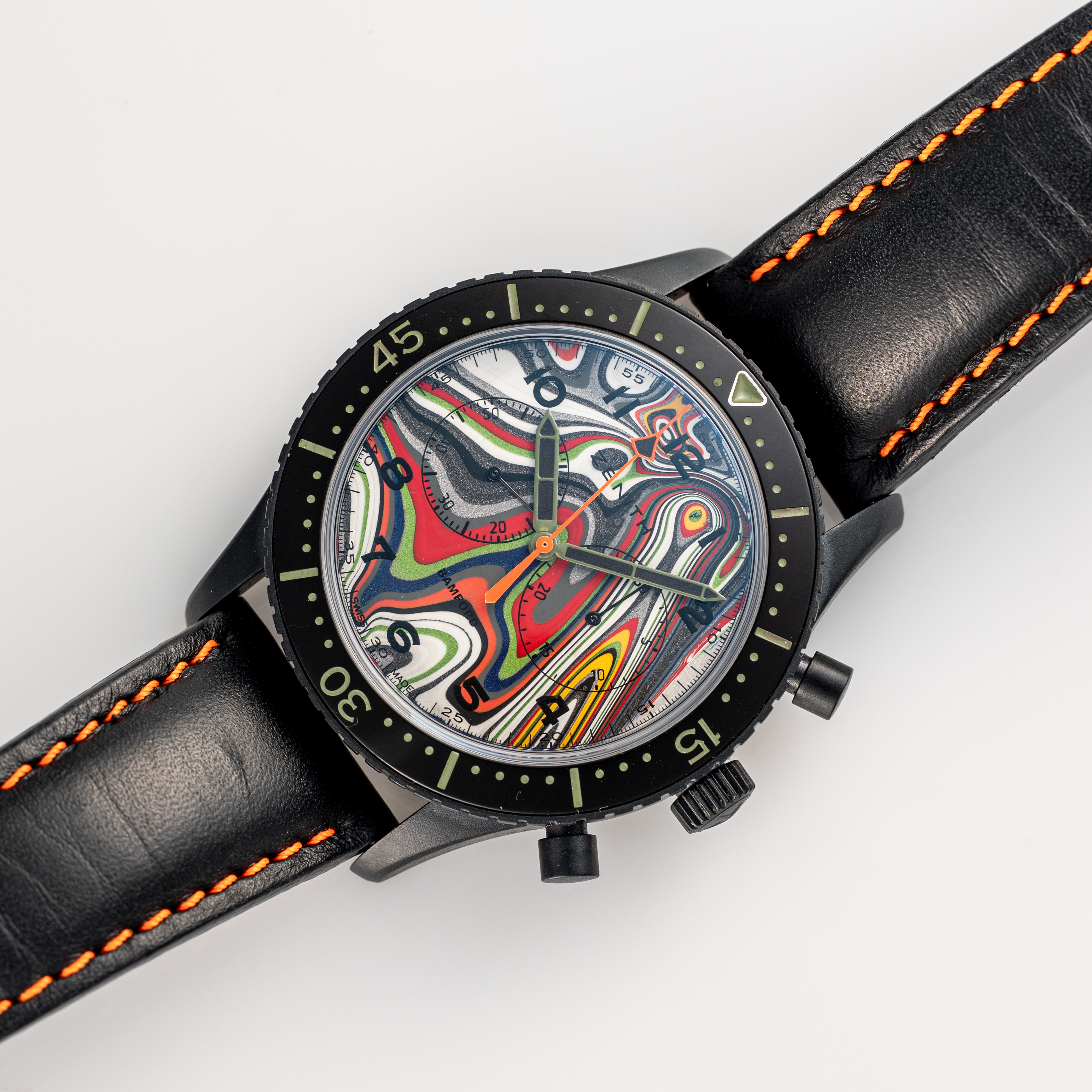 A RARE GENTLEMAN'S SIZE PVD COATED STAINLESS STEEL BAMFORD X BLACK BADGER ZENITH CHRONOMETRO TIPO CP - Image 5 of 8