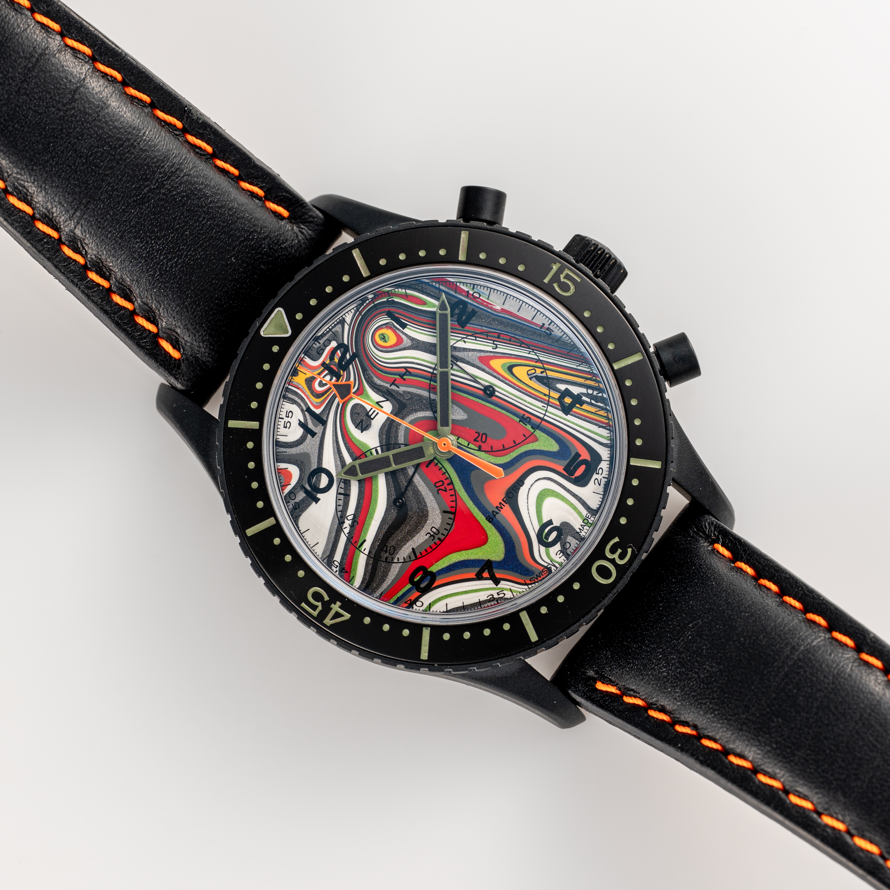 A RARE GENTLEMAN'S SIZE PVD COATED STAINLESS STEEL BAMFORD X BLACK BADGER ZENITH CHRONOMETRO TIPO CP - Image 4 of 8