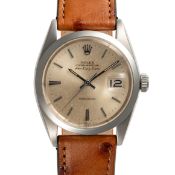 A GENTLEMAN'S SIZE STAINLESS STEEL ROLEX OYSTER PERPETUAL AIR KING DATE PRECISION WRIST WATCH