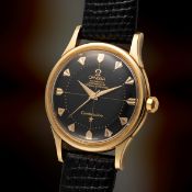 A FINE & RARE GENTLEMAN'S SIZE 18K SOLID GOLD OMEGA CONSTELLATION CHRONOMETER WRIST WATCH CIRCA
