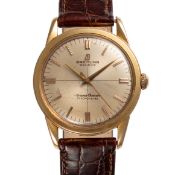 A RARE GENTLEMAN'S SIZE 18K SOLID GOLD BREITLING TRANSOCEAN WRIST WATCH CIRCA 1960s Movement: 25J,